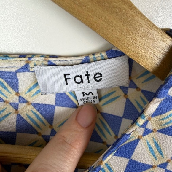 Fate Boho Floral Blouse Medium Multicolor Lightweight Satin Peacock Festival - Picture 7 of 12